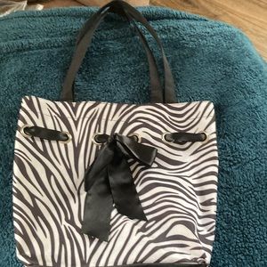 Zebra print tote bag
